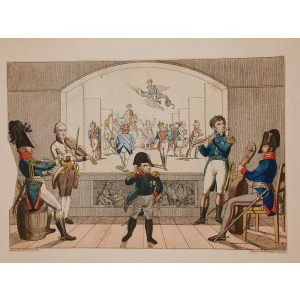 KARYKATURA ANTYNAPOLEOŃSKA. KONCERT LIPSKI - POCZĄTEK KOŃCA !!! ok. 1813-1814 rok!