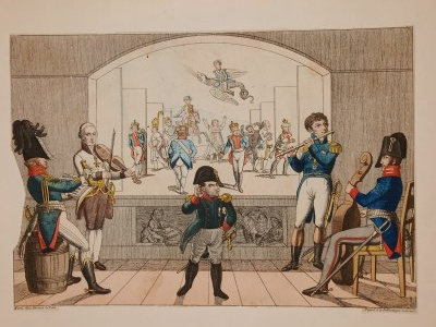ANTI-NAPOLEONIC CARICATURE. LIPSKI CONCERT - THE BEGINNING OF THE END !!! circa 1813-1814!