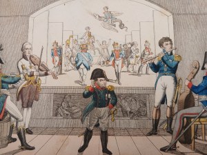 ANTI-NAPOLEONIC CARICATURE. LIPSKI CONCERT - THE BEGINNING OF THE END !!! circa 1813-1814!