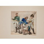 KARYKATURA ANTYNAPOLEOŃSKA. GOLENIE CESARZA ANGIELSKĄ BRZYTWĄ ok.1813/14 rok