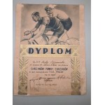 [PIERWSZA FABRYKA LOKOMOTYW W CHRZANOWIE] DYPLOM. BIEG KOLARSKI CHRZANÓW-NIWKA-CHRZANÓW. 1937 ROK. KLUB SPORTOWY FABLOK