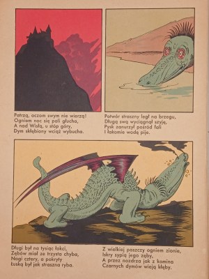 KORNEL MAKUSZYŃSKI, MARIAN WALENTYNOWICZ. NEW FAIRY TALES THIS YEAR. FIRST ONE: ABOUT THE WAWEL DRAGON. WARSAW 1937[ VERY RARE, TWO PIECES IN PUBLIC COLLECTION].