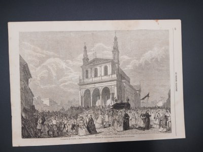 JANUARY UPRISING. MANIFESTATION AT THE BEGINNING OF THE SUMMIT RESURRECTION[ woodcut - LE MONDE].