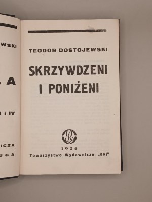 FYODOR DOSTOEVSKY. WRONGED AND HUMILIATED. WARSAW 1928 [BOUND].