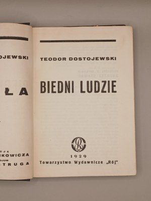 FYODOR DOSTOEVSKY. BIEDNI LUDZIE. WARSAW 1929