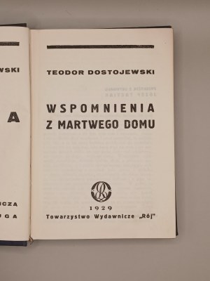 FYODOR DOSTOEVSKY. MEMOIRS OF A DEAD HOUSE. GRACER. WARSAW 1929 [BINDING].