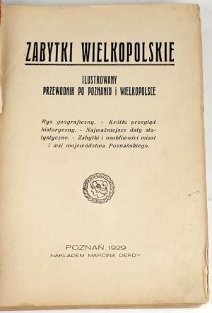 ZABYTKI WIELKOPOLSKIE Illustrated Guide to Poznań and Greater Poland 1929.