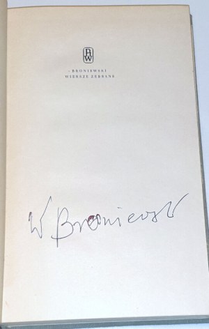 BRONIEWSKI- CONTRIBUTED VERSES autographed by the author