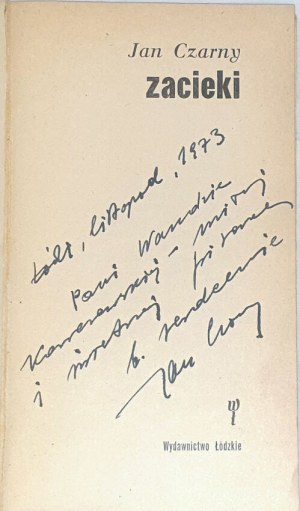BLACK- ZACIETY 1st edition Author's dedication to Wanda Karczewska.