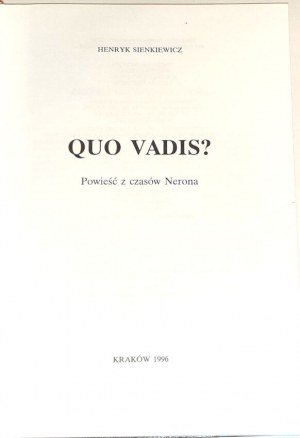 SIENKIEWICZ - QUO VADIS bibliophilic edition