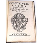 CONSTITUCIE SEYMU WALNEGO KORONNEGO, w Warszawie Roku MDCXXIX Dnia 20 lutego