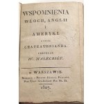 CHATEAUBRIAND - WSPOMNIENIA WŁOCH, ANGLII I AMERYKI 1827