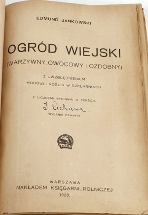 JANKOWSKI- OGRÓD WIEJSKI ed. 1928.