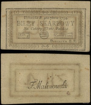 Poland, 4 Polish zlotys, 4.09.1794
