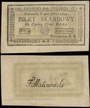 Poland, 4 Polish zlotys, 4.09.1794