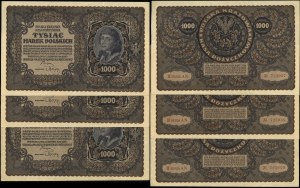 Poland, set: 3 x 1,000 Polish marks, 23.08.1919