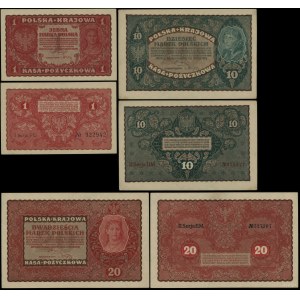 Polska, zestaw 5 banknotów, 23.08.1919