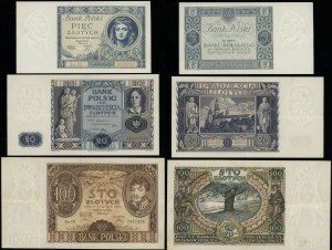 Poland, set of 3 banknotes, 1930-1936