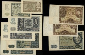 Poland, set of 9 banknotes, 1932-1941