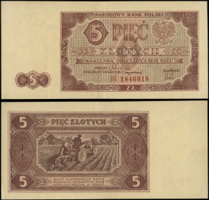 Polsko, 5 zlotých, 1.07.1948