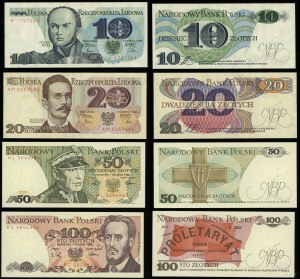 Poland, set of 8 banknotes, 1982-1988