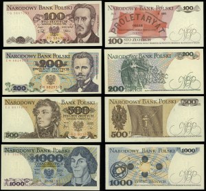 Poland, set of 8 banknotes, 1982-1988