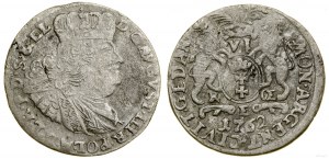 Polsko, šestipence, 1762, Gdaňsk