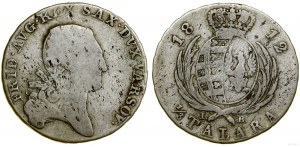 Poland, two-zloty (1/3 thaler), 1812 IB, Warsaw
