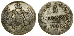 Poland, 5 groszy, 1840 MW, Warsaw