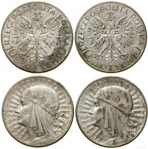 Poland, set of 2 x 10 gold, 1932 (with sign), 1933, Warsaw