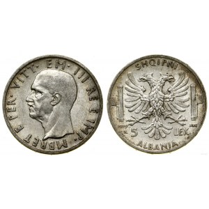 Albania, 5 leków, 1939 R, Rzym