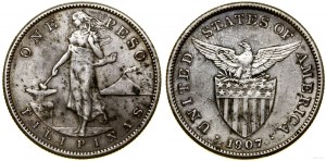 Philippines, 1 peso, 1907 S, San Francisco
