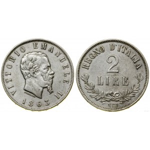 Włochy, 2 liry, 1863 N, Neapol