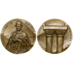 Polska, medal z serii królewskiej koszalińskiego oddziału PTAiN - Kazimierz I Odnowiciel, 1987, Warszawa