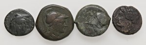 Greek coins - Lot of four bronzes as pictured. For examination...