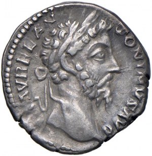 Roman coins Empire - Marcus Aurelius (176-180) Denarius - Head laure...
