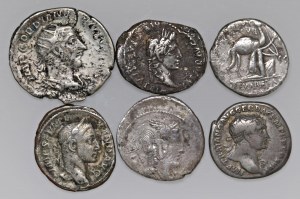 Roman coins Empire - Lot of six coins in AG as pictured. From ex...