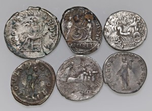 Roman coins Empire - Lot of six coins in AG as pictured. From ex...