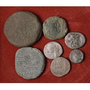 Roman coins Empire - Lotto di sette monete romane come da foto. Da...