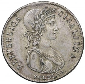 Italian coins - MILAN Cisalpine Republic (1800-1802) 30 So...