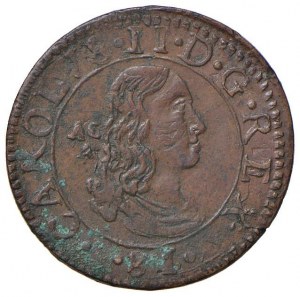 Italian coins - NAPLES Charles II (1674-1700) Tornese 1681 - Ma...