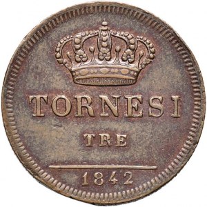 Italian coins - NAPLES Ferdinand II (1830-1859) 3 Tornesi 18...