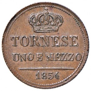 Italian coins - NAPLES Ferdinand II (1830-1859) 1 and 1/2 Torn...