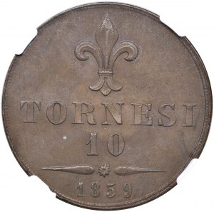 Italian coins - NAPLES Francis II (1859-1860) 10 Tornesi 18...