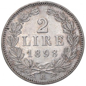 Italian coins - SAN MARINO 2 Lire 1898 - Gig. 25 AG (g 9,99)...