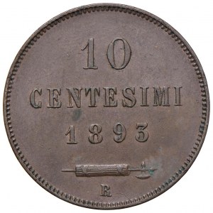 Italian coins - SAN MARINO 10 cents 1893 - Gig. 31 CU (g ...