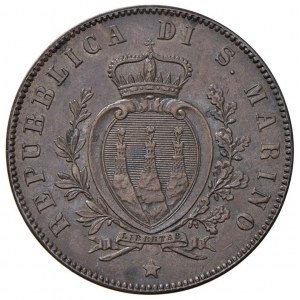 Italian coins - SAN MARINO 5 Centesimi 1864 - Gig. 37 CU (g 4...