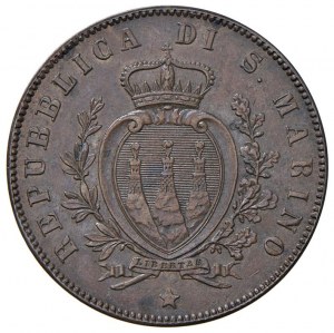 Italian coins - SAN MARINO 5 cents 1864 - Gig. 37 CU (g 4...