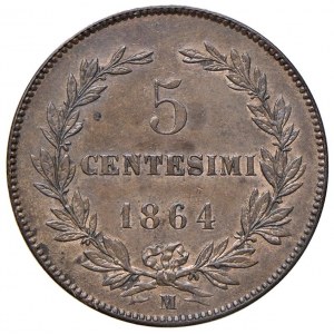 Italian coins - SAN MARINO 5 Centesimi 1864 - Gig. 37 CU (g 4...
