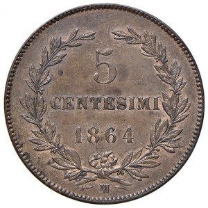Italian coins - SAN MARINO 5 cents 1864 - Gig. 37 CU (g 4...